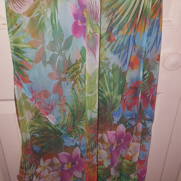 RARE VS Victoria's Secret Tropical Hawaiian Sheer Floral Cover-up Maxi Dress - Picture 6 of 6